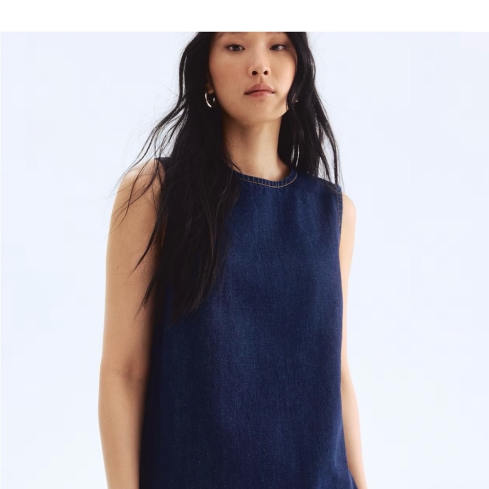 H&M Navy Sleeveless Denim Dress